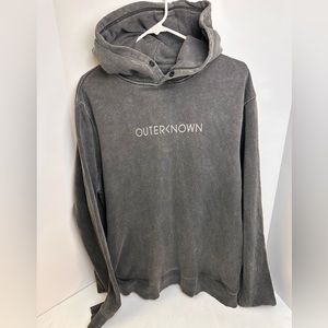 OUTERKNOWN Wordmark Snap Hoodie - Faded Black / XL - men - NEVER WORN